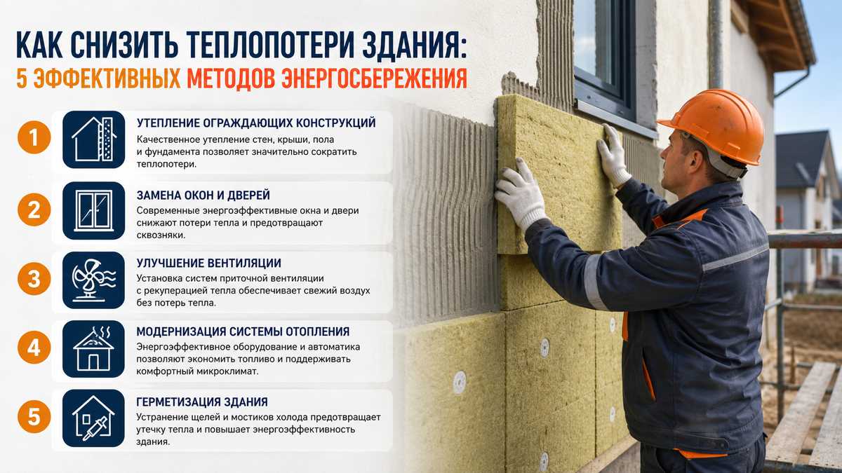 Как снизить теплопотери здания: 5 эффективных методов энергосбережения