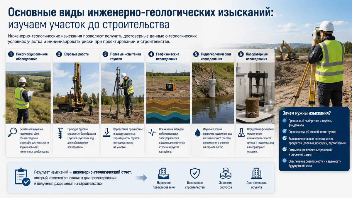 Основные виды инженерно-геологических изысканий